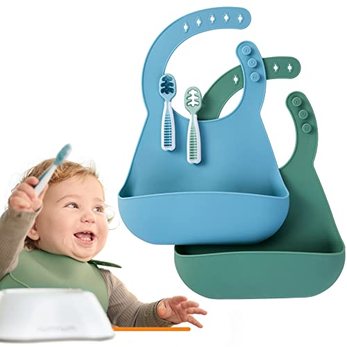 Image of NumNum Silicone Bib for Babies & Toddlers | Waterproof, Soft, BPA Free 100% Food Grade Silicone