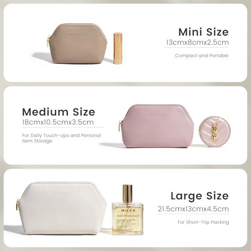 ROWNYEON BEGINMAGIC Small Makeup Bag for Purse, Mini Portable Cosmetic Bags for Women, PU Leather Coin Purse Lipstick Cosmetic Accessories Organizer, Travel Makeup Pouch Zipper Pouch for Men Women2