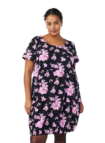Robe à manches courtes imprimée grande taille Zizzi vêtement fluide femme du 42 au 56