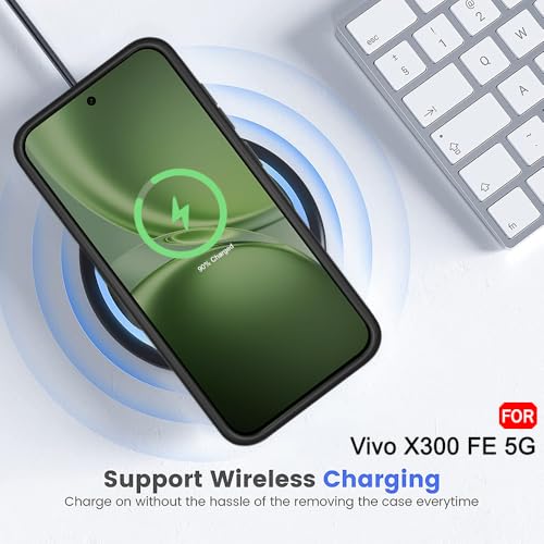 Image of TheGiftKart Back Cover Case for Vivo X300 FE 5G | Slim & Lightweight | Ultra-Premium Design | Camera Protection Bump | Fabric Texture Back Case Cover for Vivo X300 FE 5G (PC & TPU, Black)
