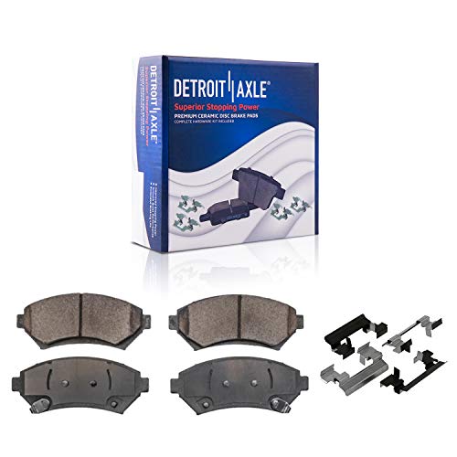Image of Detroit Axle - Brake Kit for 2000-2005 Chevy Impala Monte Carlo 1998-1999 Oldsmobile Intrigue Front & Rear Drilled & Slotted Brake Rotors Ceramic Brakes Pads Rear Brake Calipers Replacement