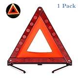 Reemky Warndreieck Faltbares Sicherheitsdreieck Dreifachwarnsystem Warndreieck Reflektor Straßenrand-Warnschild Dreieck-Symbol für Notfall mit Aufbewahrungstasche (1PCS)