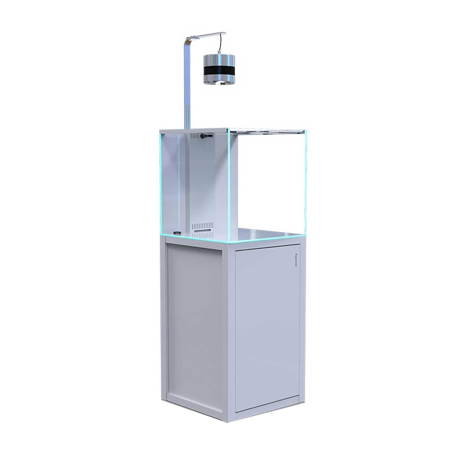 Fischtank Großes bodenstehendes Aquarium mit weißem Sockel, Salzwasser-Aquarium, Glasaquarium for Korallen-Salzwasserfische Aquarium(50x50x131cm)