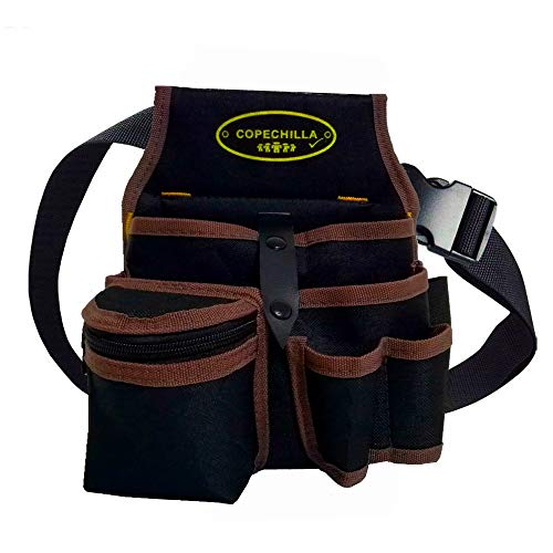 Copechilla cinturon portaherramientas electricista,7 bolsillos y correa,Material 600D Oxford impermeable,205X120X145MM,Organiza por multimeter,hammer,plier,para electricista,mecánico auto Cover