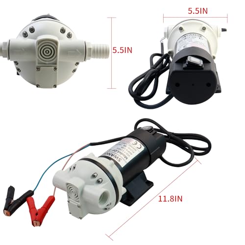 Image of DC12V DEF Transfer Pump for Diesel Exhaust Fluid (DEF) Drum Compatible Power Cord Diaphragm Irrigation Self priming Electric water pump 10.6 GPM 23PSI, 14.3lb, Lift 11m, Power 350W