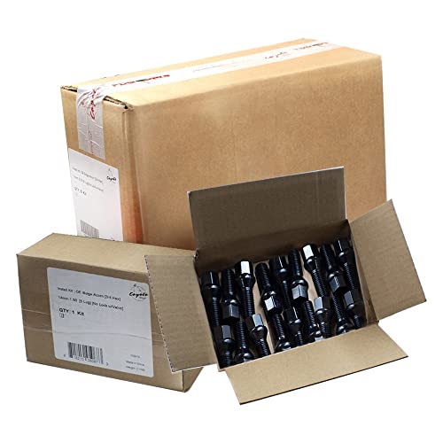 Image of Wheel Accessories Parts 20 Pcs Lug Bolt Set M14 x 1.25 Thread Acorn Seat Lug Bolts Black Finish 28mm Shank Length 17mm Hex fits BMW 3, 4, 5, 7, 8 Series, M2, M4, M5, M8, X5, X6, X7