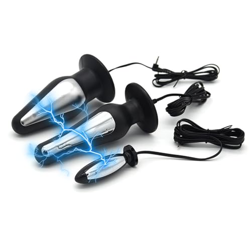 LZMYZ Elektro Schock Analplug Prostata Massage Elektrostimulation Butt Plug Zubehör SM E-stim G-punkt Stimulator Anal Dildo Dilatator Masturbator Reizstromgeräte Erotik Sex Spielzeug für Männer(S)