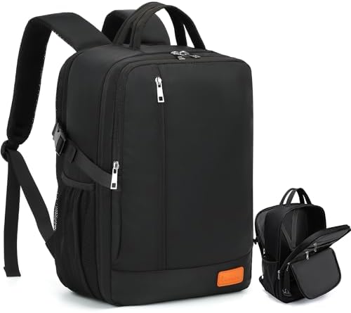 Lossga Handgepäck Rucksack 40x30x20 für Ryanair Flugzeug Reiserucksack 14 Zoll Laptop Travel Backpack für Wizz Air Unter Sitzplatz Cabin Bag Herren Damen Teenager, Schwarz