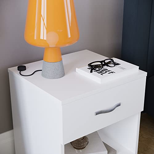 image for Vida Designs White Bedside Drawer, Bedside Cabinet, 1 Drawer, Bedside 