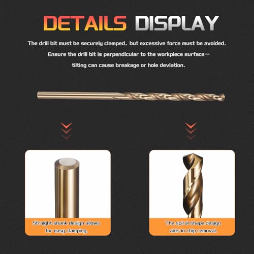 CoCud ドリルビット、#39 切削直径、4341 HSS ナンバージョバービット 118° 切削角 金仕上げ -(用途:プラスチック、木材、軟金属の穴あけに適しています)、5個入り