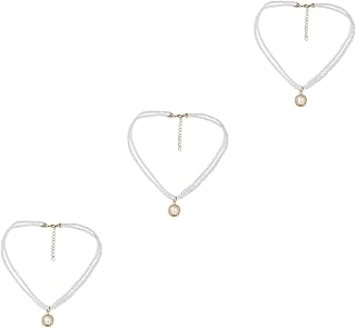 KESYOO 2 pcs Double-Layer Pearl Pendant j necklace for women pearls necklaces for women Vintage Neck Lace