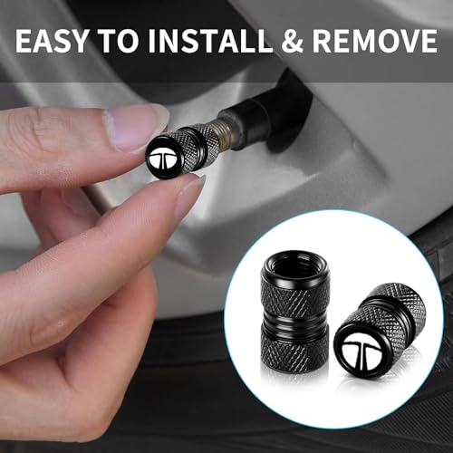 Image of NIVIZEN 4 pcs Aluminium Car Tyre Valve Cap with Logo Suitable for Tata Cars Altroz, Tiago, Tigor, Nexon, Harrier, Safari etc Tire Wheel Rims Stem Air Valve Caps Tyre Cover Car (Taa-ta)