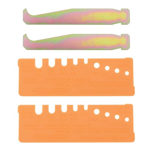 AS Axis Spindleon 4 Pcs Chain Saw Groove Cleaning Tool Saw Tooth Inspection Ruler Set Fit for Measuring Chain Pitch Grinding Angle