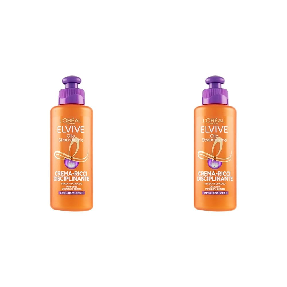 L'Oréal Paris - Elvive Aceite excepcional para perfeccionar rizos, crema de peinado - 200 ml (Paquete de 2)