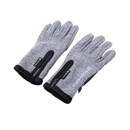 Healvian Guantes de Pantalla táctil Impermeable Ciclismo Adulto Exterior Deporte Agua Guantes de Bicicleta de Invierno Guantes en Bicicleta Guantes de montaña Mujeres Guantes de Montar Gris
