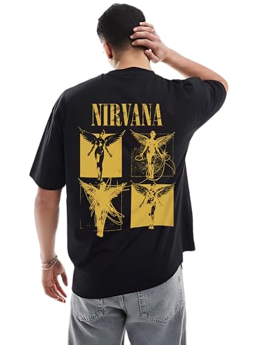 Image of RAN ELEVEN Grunge Angel Oversized T-Shirt for Men | Front & Back Winged Figure Graphic Inspired by 90s Rock | 100% Cotton | Streetwear & Casual Wear