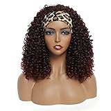 Curly Headband Wig for Black Women 1B/BUG Head Band Wig Half Wigs for Black Women Hair Replacement...