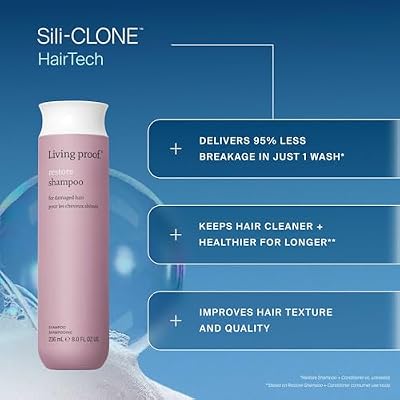 Living Proof Restore Shampoo, Sulfate Free, Repairs Damaged or Dry Hair, Strengthens, Reduces Breakage, Adds Shine, Softness, Manageability, Color Safe, Professional Salon Formula