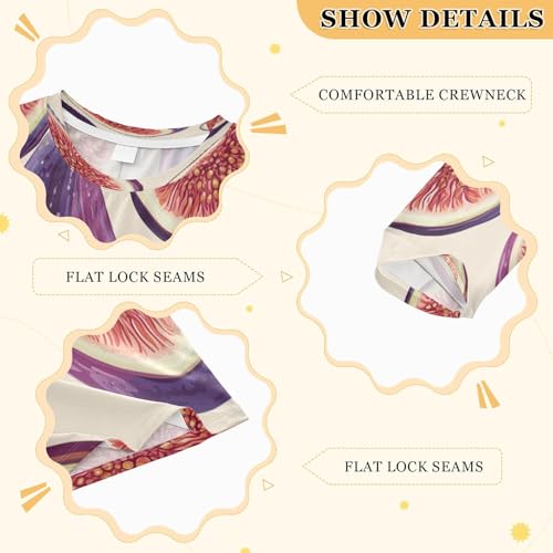 Fig Pattern Print Design Boys Rash Guard Long Sleeve UPF 50+ Boys Swim Shirt Quick Dry Shirt for 3-12 Years3