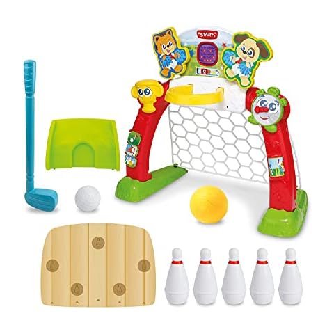 Winfun 4-In-1 Sports Centre | Indoor Sports Activity Centre Perfect For Basketball And Football | Automatic Score Tracking | Suitable For Boys And Girls 12 Months + Cover