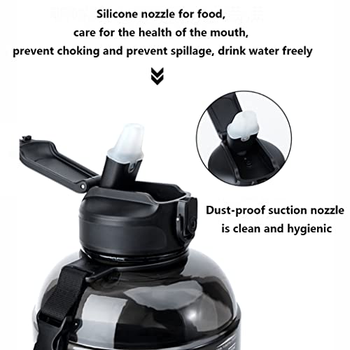 Botella de agua con escala de tiempo y paja de 2300ml para un control de hidratación 4