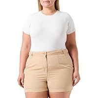 Tommy Hilfiger CRV Slim Cotton Linen Short WW0WW42496 Pantaloncini, Beige (Harvest Wheat), 52 Donna