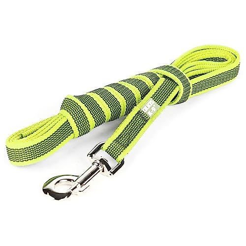 Julius-K9 Color & Gray Super-Grip-Leine mit Griff, 20 mm x 3 m, Neongrau
