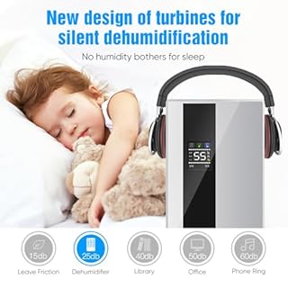 2 en 1 Deshumidificateur D Air & Purificateur D'Air, Deshumidificateur D Air Anti Moisissure, Deshumidificateur D Airs Electrique, Destructeur D'Odeur pour Chambre Bureau Maison Appartement Cave