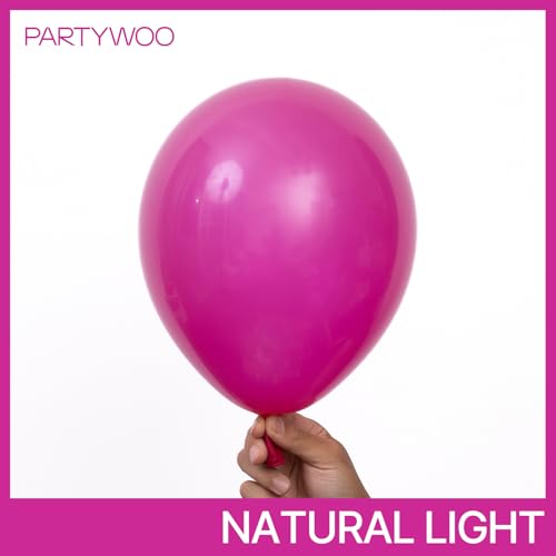 Image of PartyWoo Hot Pink Star Balloons 110pcs Different Sizes 18 12 10 5 Inch Pack 22 Inch Rose Pink Spike Star Foil Mylar Balloon Arch Kit for Birthday Wedding Party Decorations Pink-Y39