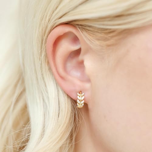 14K Gold Huggie Earrings for Women Silver Huggie Hoop Earrings Cubic Zirconia Huggie Earrings Stud Earrings Lightweight Dainty Hypoallergenic Earrings Jewelry Gifts2