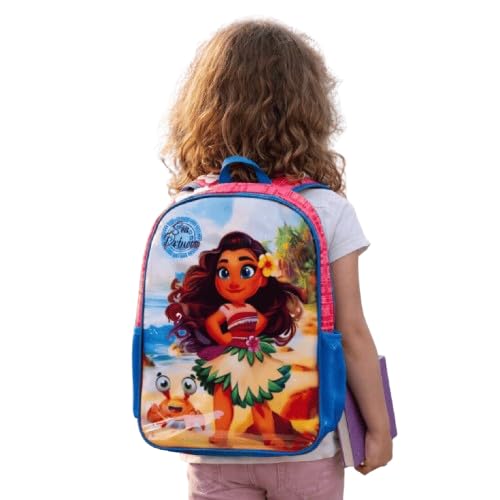 Mochila Infantil Escolar de Costas Princesa do Mar Crianca, Feminina | Menina |Azul e Rosa | Sortida