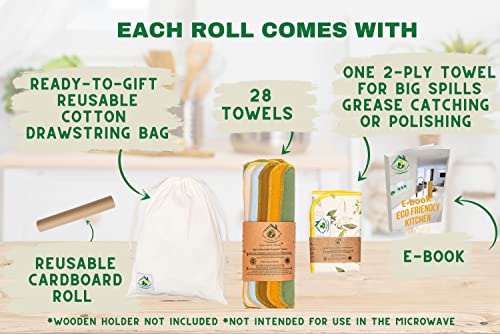 Image of Reusable Paper Towels Washable Roll 29 Pack 12x11in, Reusable Baby Wipes, Washable Paper Towels Cloth, Paperless Paper Towels, Eco Friendly Paper Towels, Cloth Paper Towels, Reusable Napkins