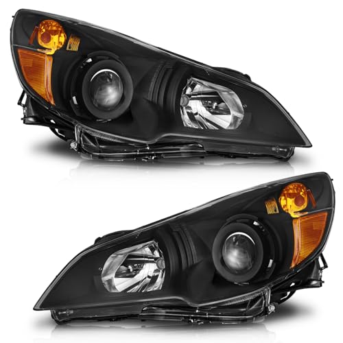 WEELMOTO Headlights Assembly Compatible with 2010-2014 Subaru Legacy, Headlight for 2010 2011 2012 2013 2014 Outback 4-Dr Replacement Black Housing
