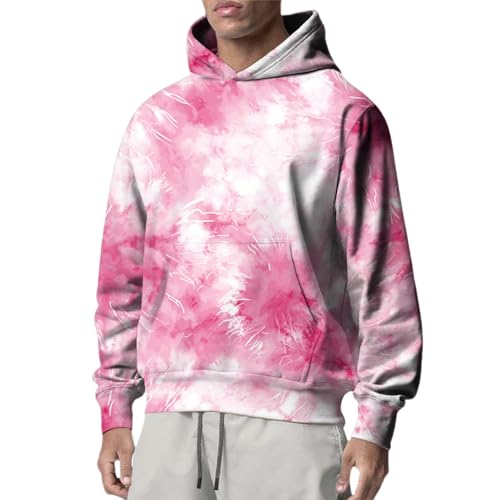Sudadera con capucha para hombre de manga larga Y2K, sudadera con capucha, ropa de calle moderna, cómoda, sudadera con capucha para hombre, con bolsillo canguro, suéter para hombre, Rosa., XXL