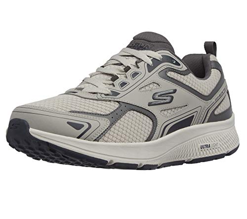 Skechers mens Go Run Consistent - Performance Running & Walking Shoe Sneaker, Grey/Navy, 10.5 US