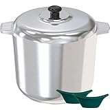 MAGNAWARE 14 Quart Cast Aluminum Stock Pot with Lid - Durable & Lightweight Soup Pot with Even Heat Distribution & Retention - Professional Cookware Stockpot with Silicone Handle Covers