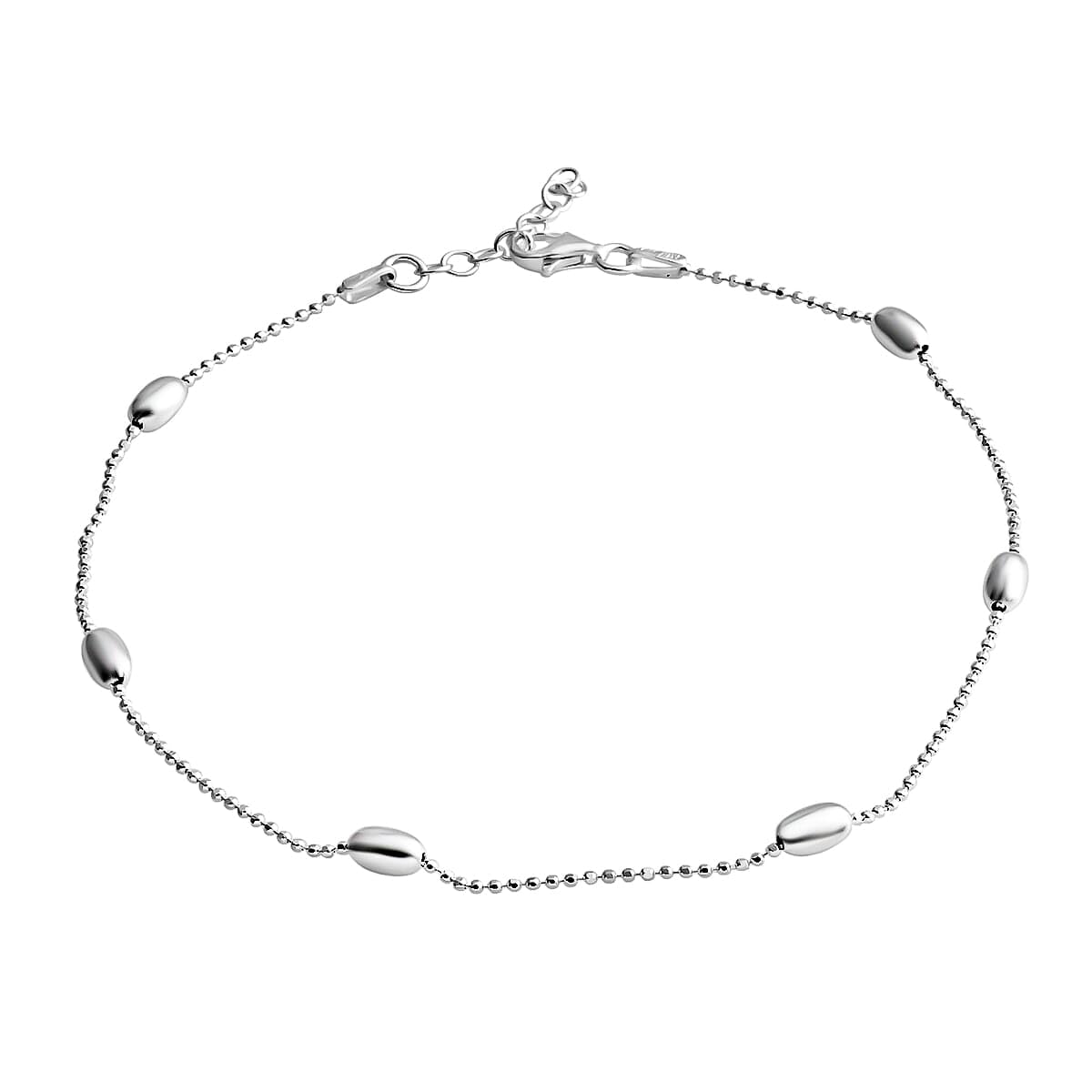 925 Sterling Silver Ankle Bracelet for Women Charm Chain Adjustable Station Anklet 10" Birthday Christmas Gifts for Women