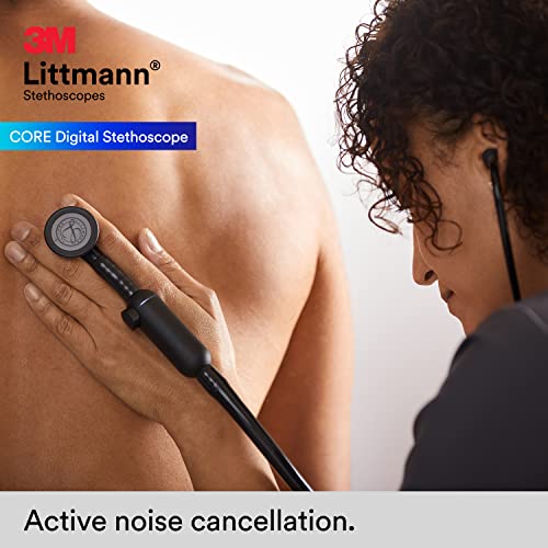 3M™ Littmann® Core Digital Stethoscope, 8570, High Polish Rainbow Chestpiece, Black Tube, Black Stem And Headset, 27 Inch #TOP5