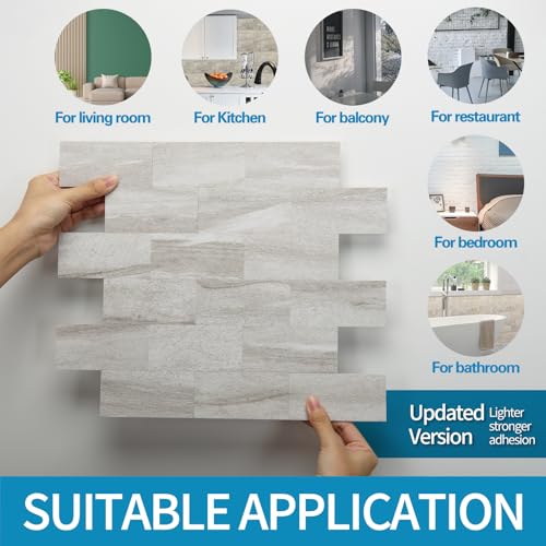 Image of Art3d Peel and Stick Backsplash, Stick on Wall Tile, 10-Pack, Biege Marble