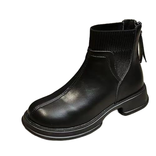 Chaussures Bottines Femmes pour le Bureau et Sorties en Cuir Élastique Confort