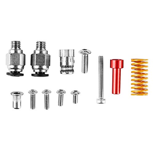 Lysee 3D Printer Parts & Accessories - 3D Printer Accessories Cr-10S Pro Ender-3 Double Pulley Extruder with 4PCS Upgraded Hand Twist Leveling Nut - (Color: red)