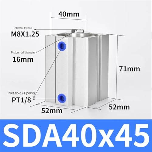 Cylindre pneumatique SDA de type compact 40mm pour espace restreint - 3
