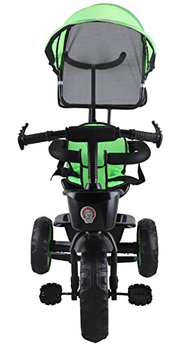 Image of JoyRide Stroller Tricycle| Baby Trike|Tricycle with Canopy and Parental Adjust Push Handle for Kids|Boys|Girls Age Group 1.5 to 5 Years (Green)
