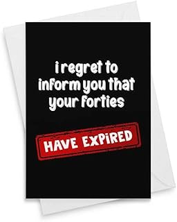 Funny 50th Birthday Card - I Regret To Inform You That Your Forties Have Already Expired. Funny 50th Birthday Card For Men Or Women Friends A Co-worker Gift [00114]