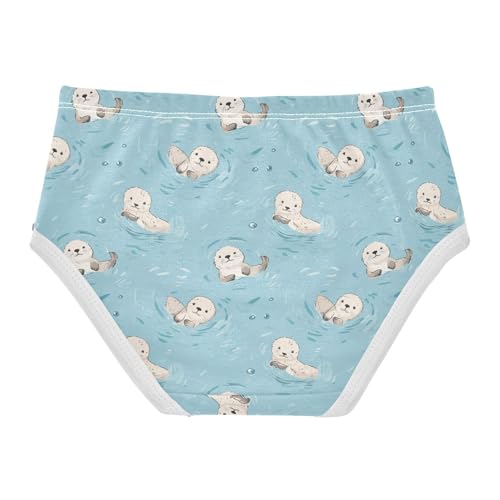 Girls Underwear Soft Cotton Sea Otter Kids Panties in Sizes 2/3t, 4t, 5t, 6 and 82