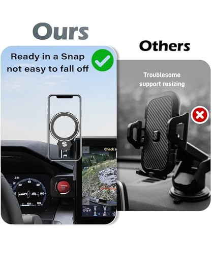 Image of Car Phone Holder for 2024-2026 Toyota Tacoma /2025 4Runner Accessories | 14 Inch Screen Clip-On MagSafe Strong Magnetic Cell Phone Mount, Dual Slots for Driver & Passenger,360 Rotatable Hands-Free
