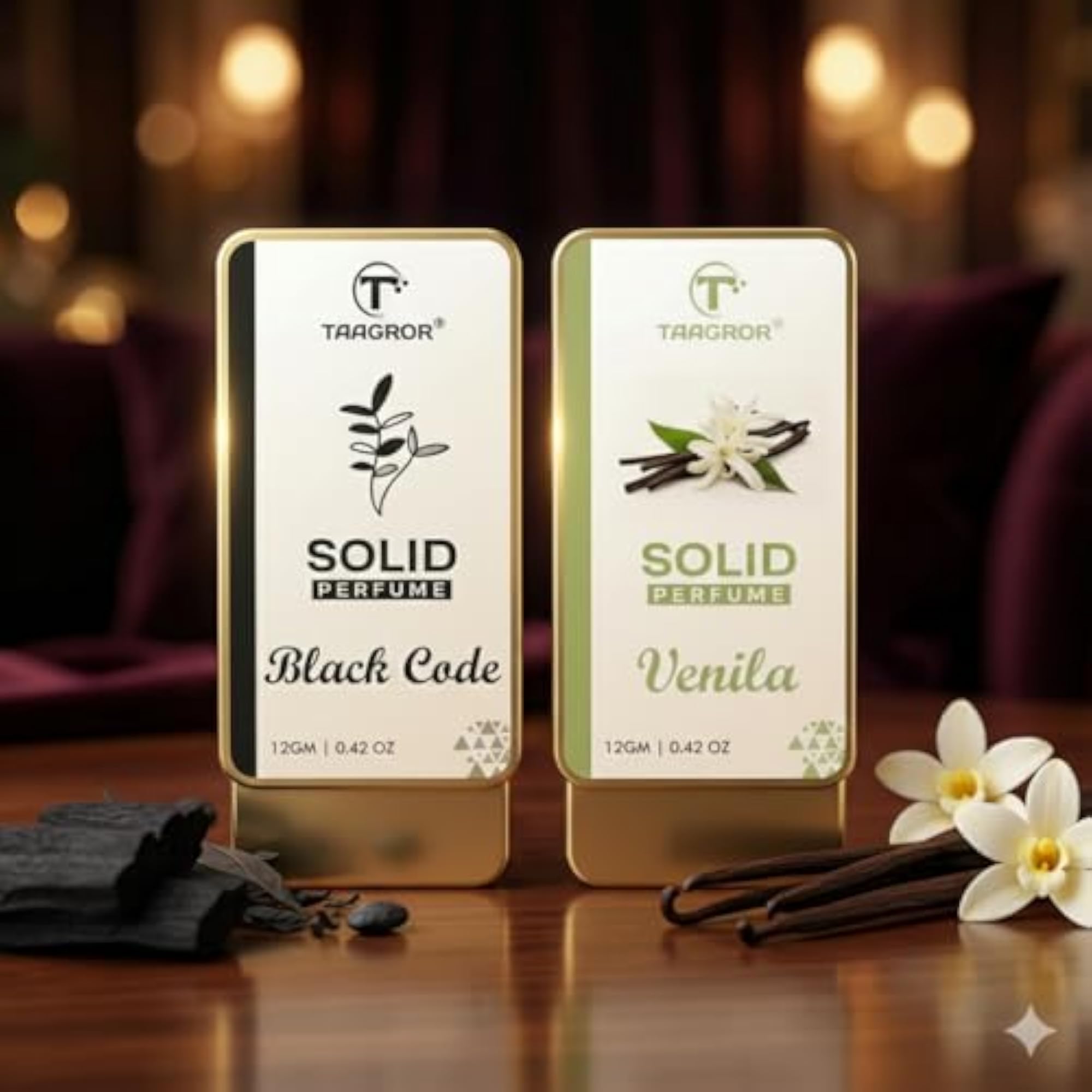 Solid Perfume, Black Code and Venila, Travel Size