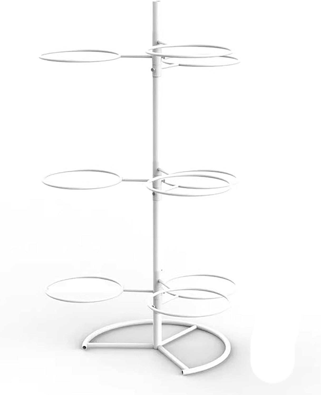 Yoga Ball Stand, Floor Stand Metal Handstand Exercise Stand Pilates Ball Stand Holds 9 Balls (White)