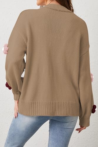 Image of Cakulo Womens 2024 Cardigan Sweaters Fall Oversized Chunky 3D Flower Open Front Knit Cardigans Trendy