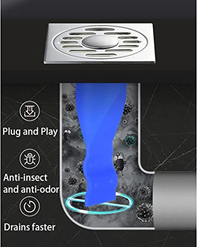 Image of Floor Drain Backflow Preventer Set of 4, One Way Sewer Drain Valve for Bathroom, Kitchen & Laundry Pipe, Anti Odor Drain Trap Seal Ring, Insect Proof Shower Drain Cover
